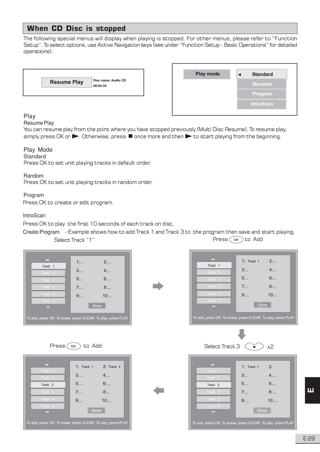 Koss KS3101A-2 instruction manual When CD Disc is stopped, Play 