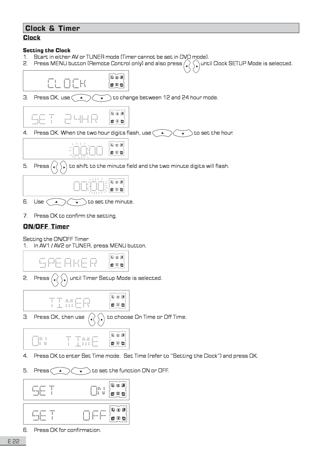 Koss KS3101A-2 instruction manual Clock & Timer, ON/OFF Timer 