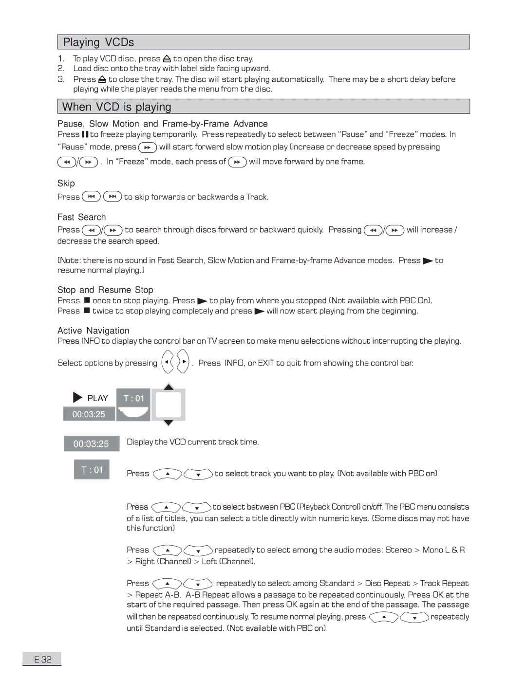 Koss KS4192 manual Playing VCDs, When VCD is playing 