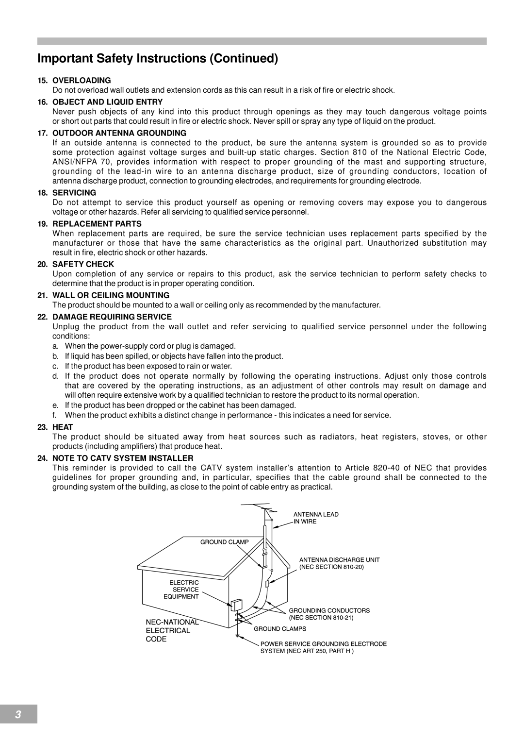 Koss KS4380-2 manual Wall or Ceiling Mounting 