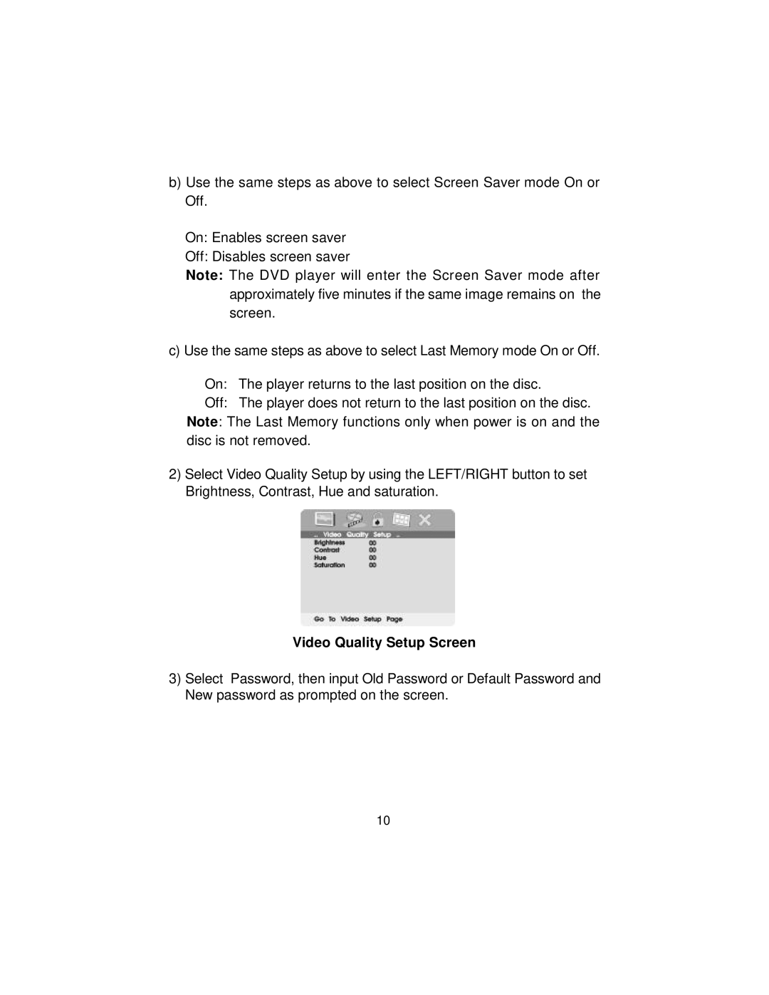 Koss KS5429-2 owner manual Video Quality Setup Screen 