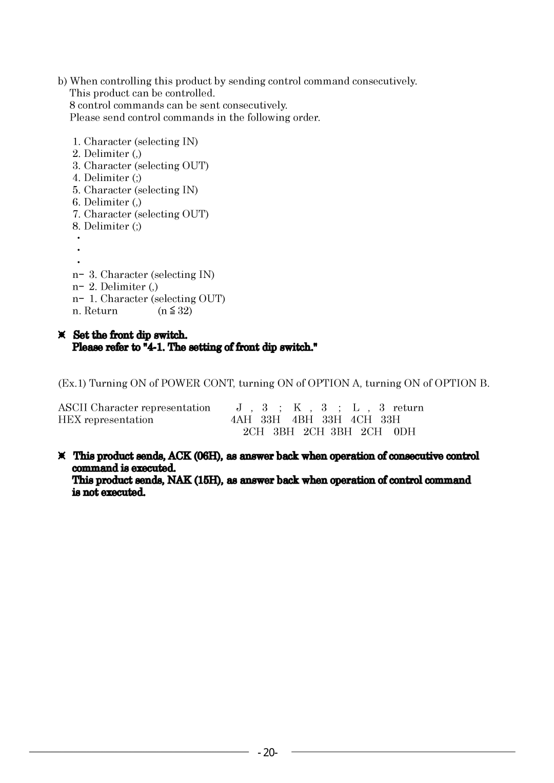 Kowa KE811CT instruction manual Return ≦32, 33H 4CH 