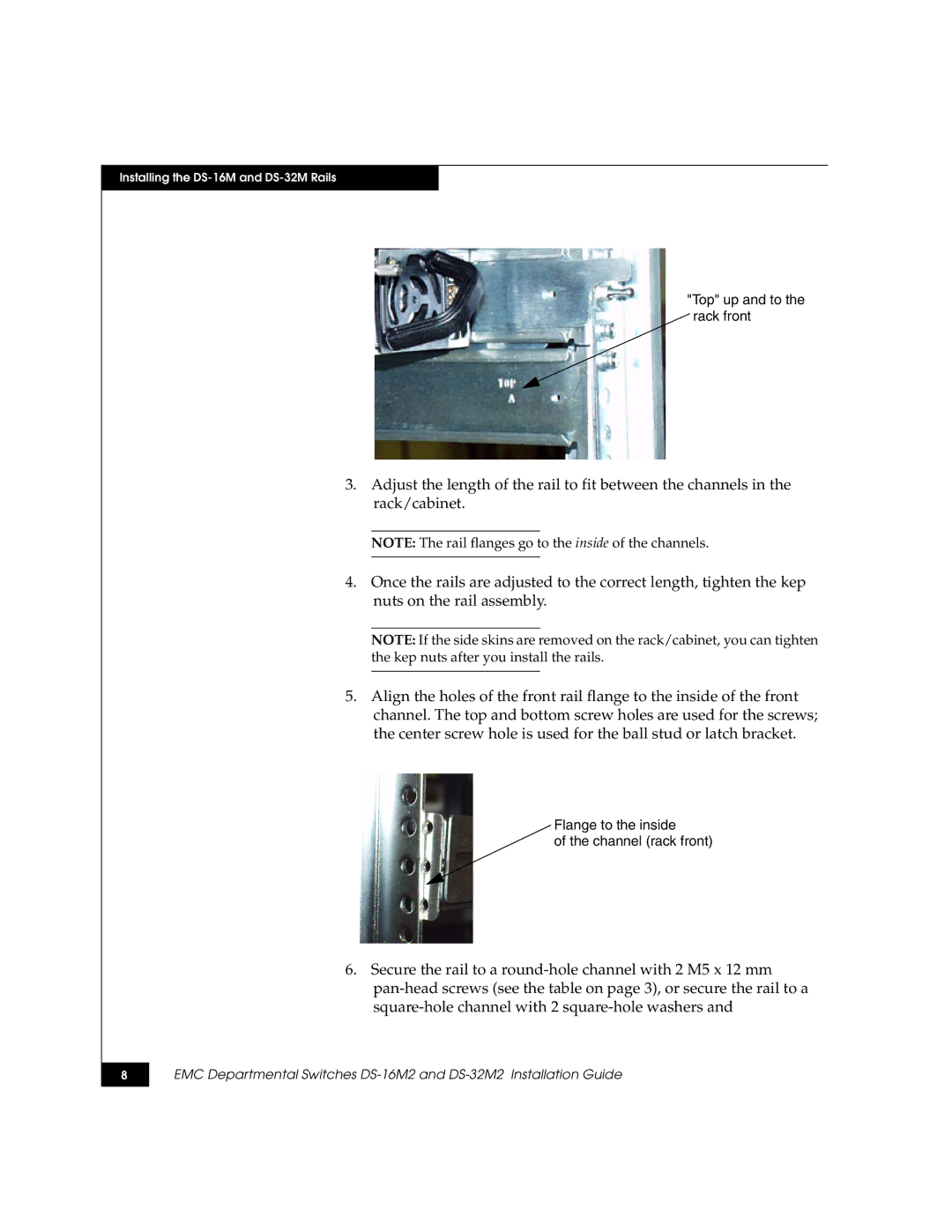 Kraftware Corporation DS-16M2, DS-32M2 installation instructions Top up and to the rack front 