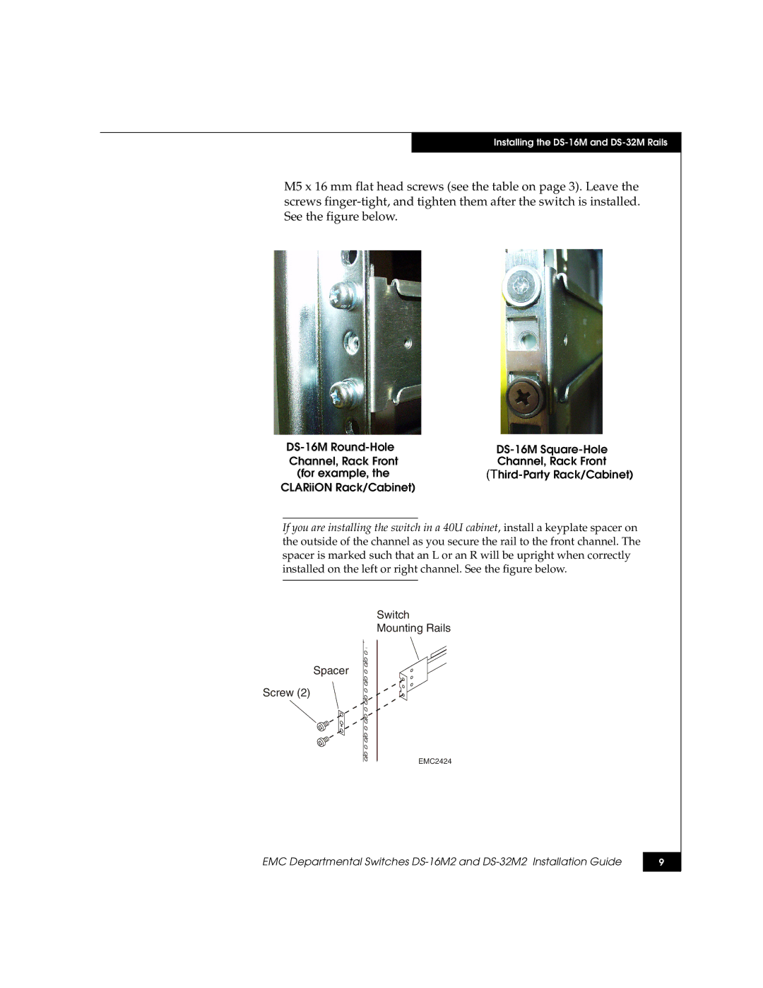 Kraftware Corporation DS-32M2, DS-16M2 installation instructions Switch 