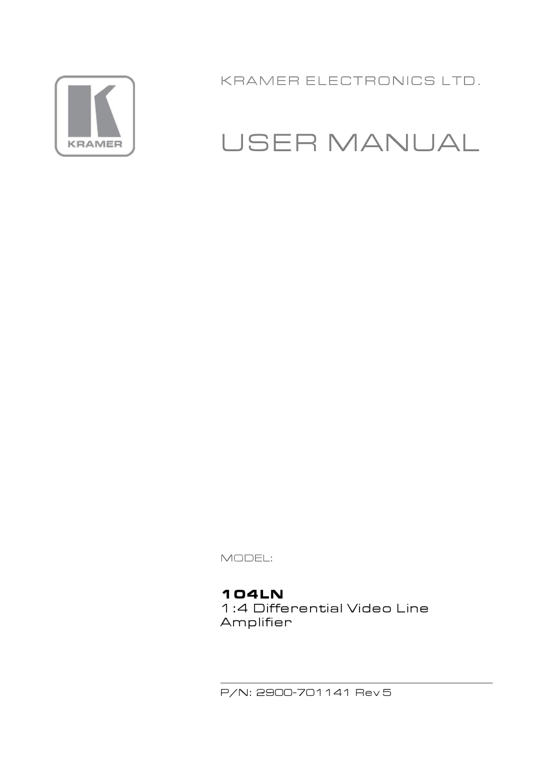 Kramer Electronics 104LN user manual 