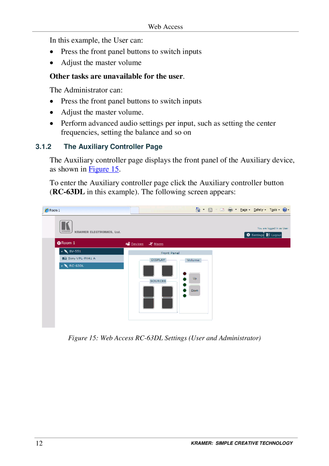 Kramer Electronics Software Version 1.9. 2902, 1.9.2902 manual Other tasks are unavailable for the user 