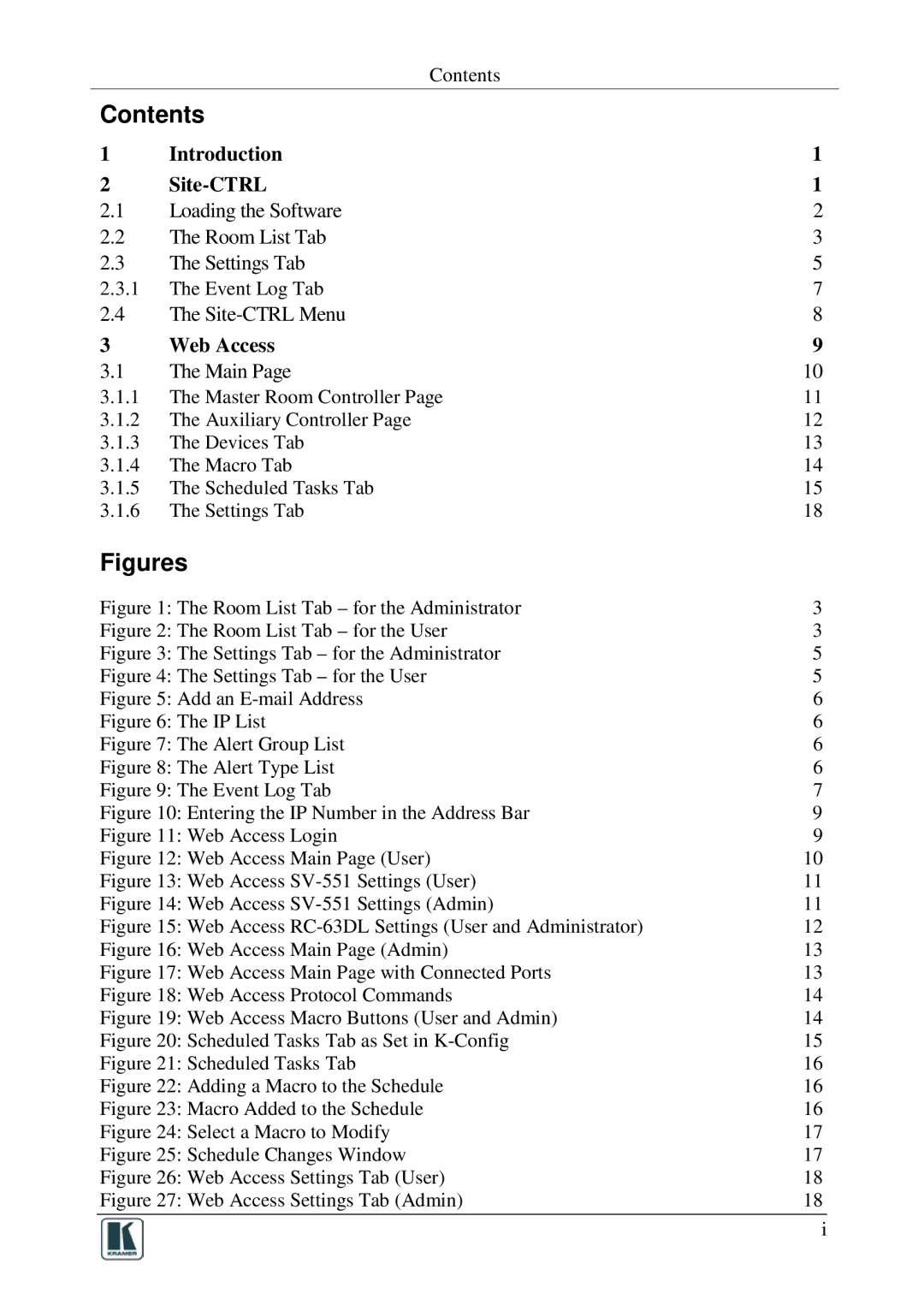 Kramer Electronics 1.9.2902, Software Version 1.9. 2902 manual Figures 