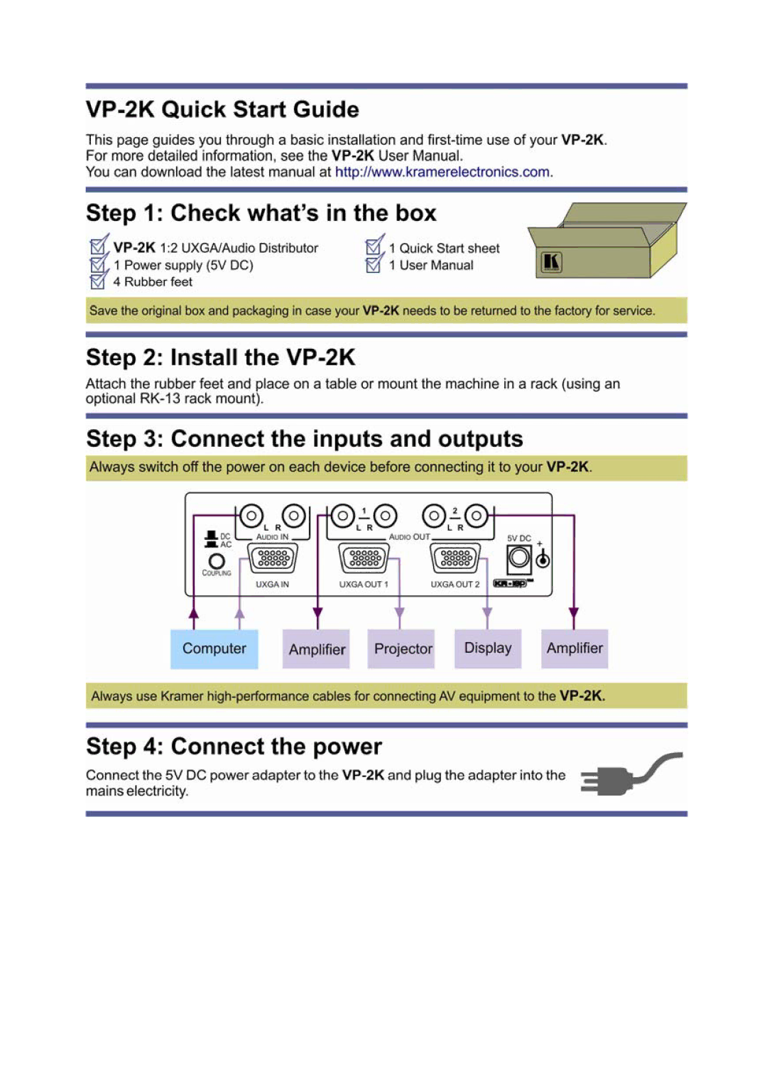 Kramer Electronics 2900-000490 Rev 3 user manual 