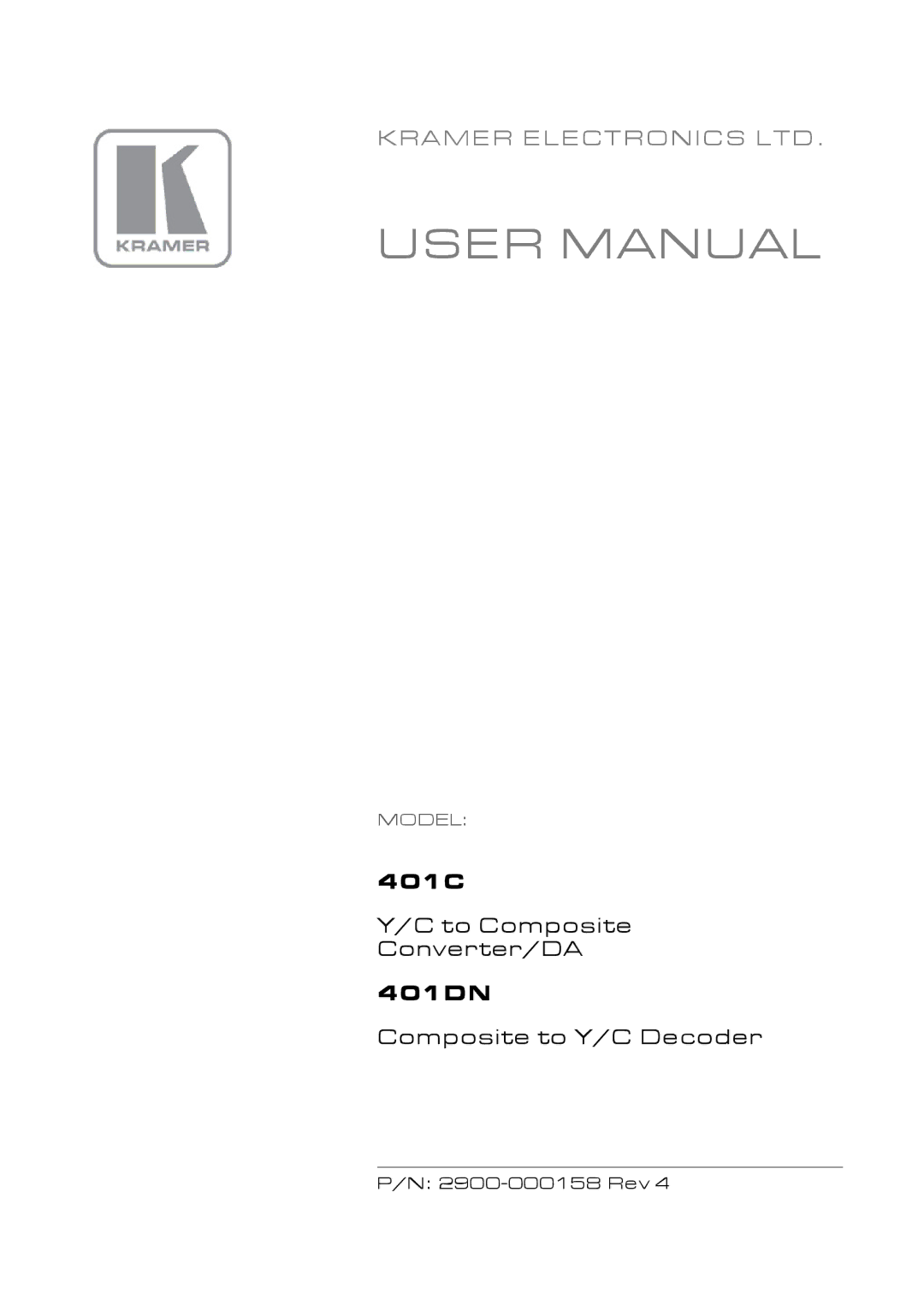 Kramer Electronics 401C user manual 