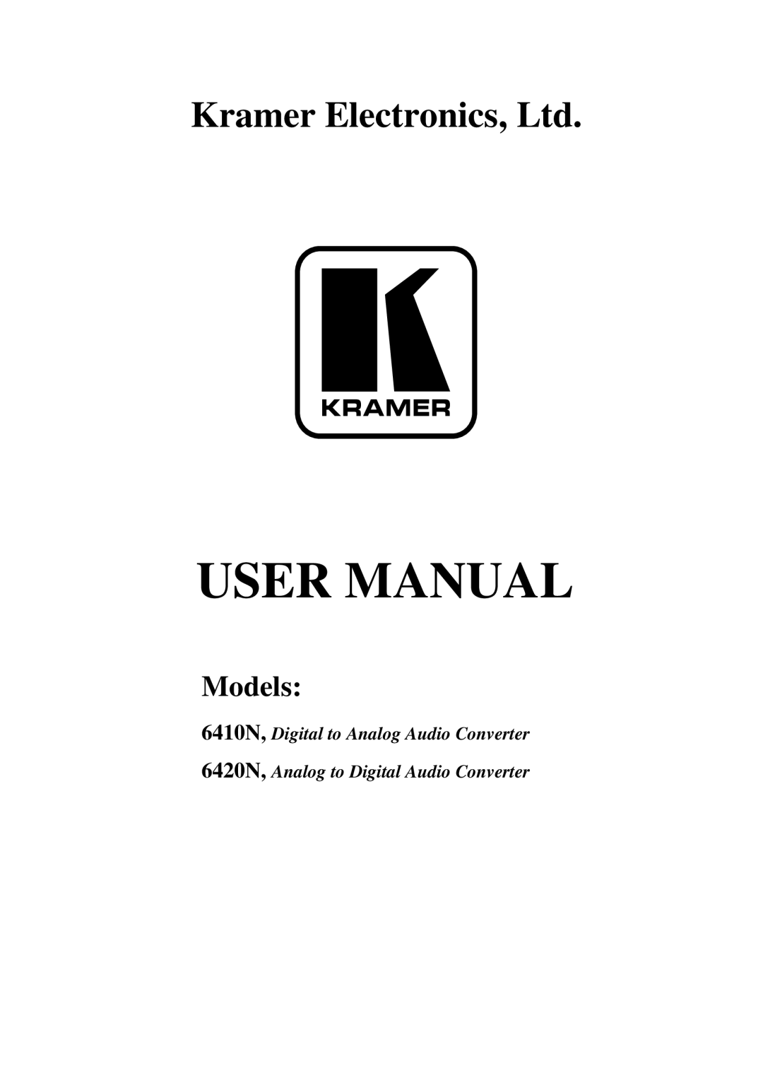 Kramer Electronics 6410N user manual PnXm gThpTf 