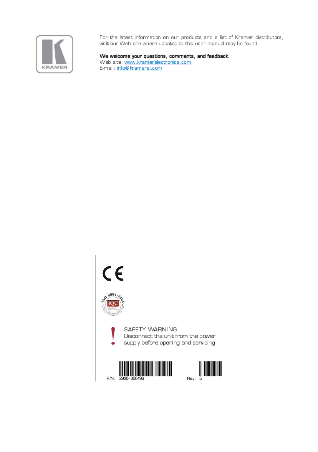 Kramer Electronics 6810HDx1 user manual Safety Warning 