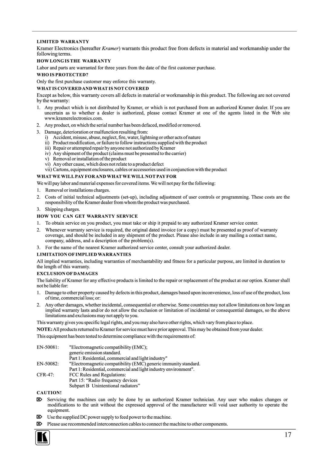 Kramer Electronics Cobra R1300A user manual 