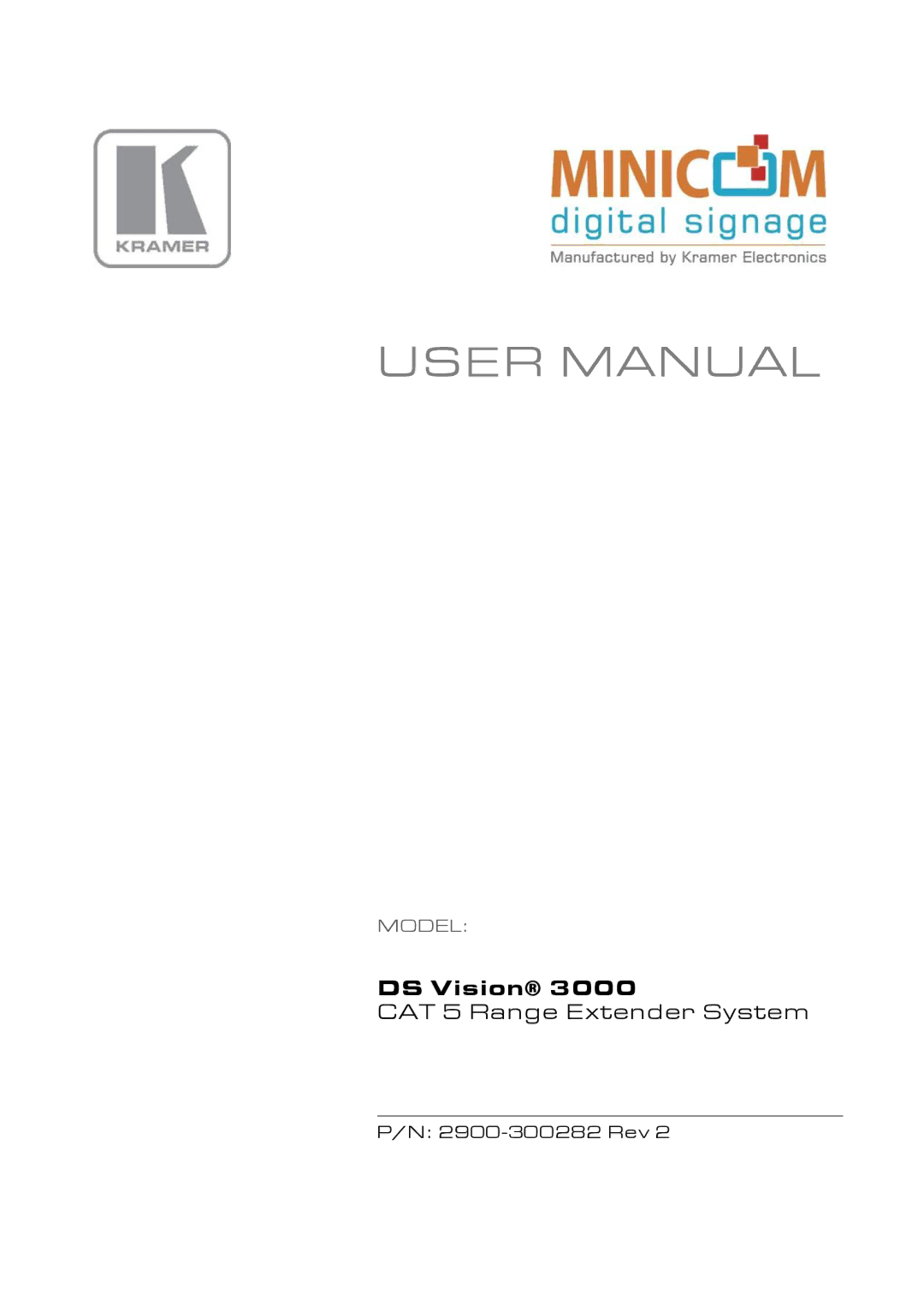 Kramer Electronics DS Vision 3000 user manual 