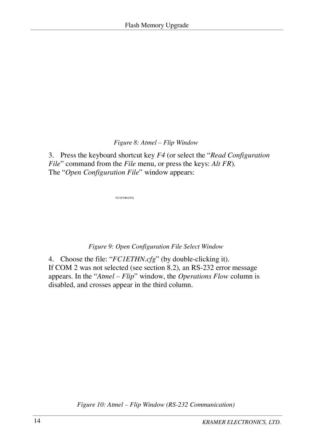 Kramer Electronics FC-1ETHN user manual Open Configuration File window appears 