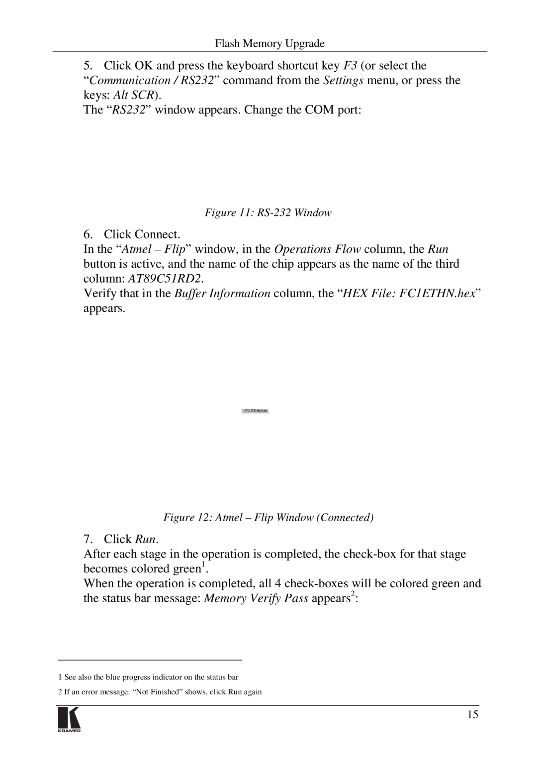 Kramer Electronics FC-1ETHN user manual RS-232 Window 