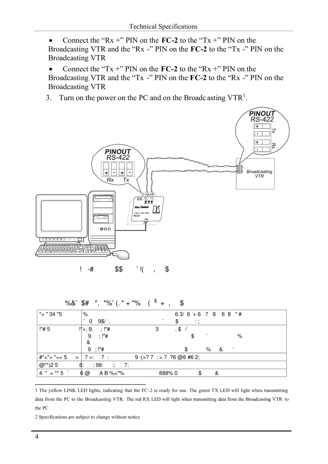 Kramer Electronics FC-2 manual 7HFKQLFDO6SHFLILFDWLRQV 