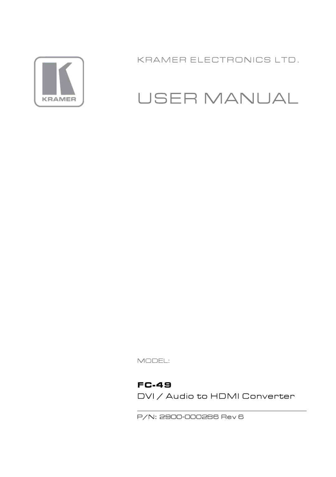 Kramer Electronics FC-49 user manual 