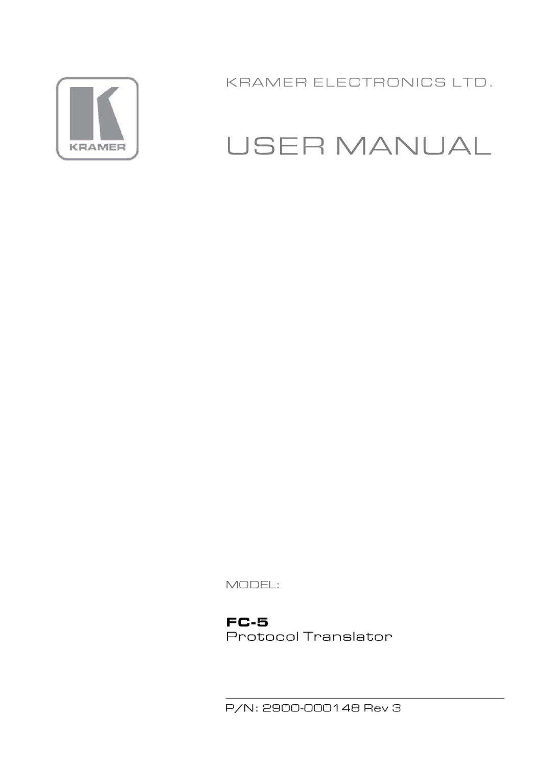 Kramer Electronics FC-5 user manual 