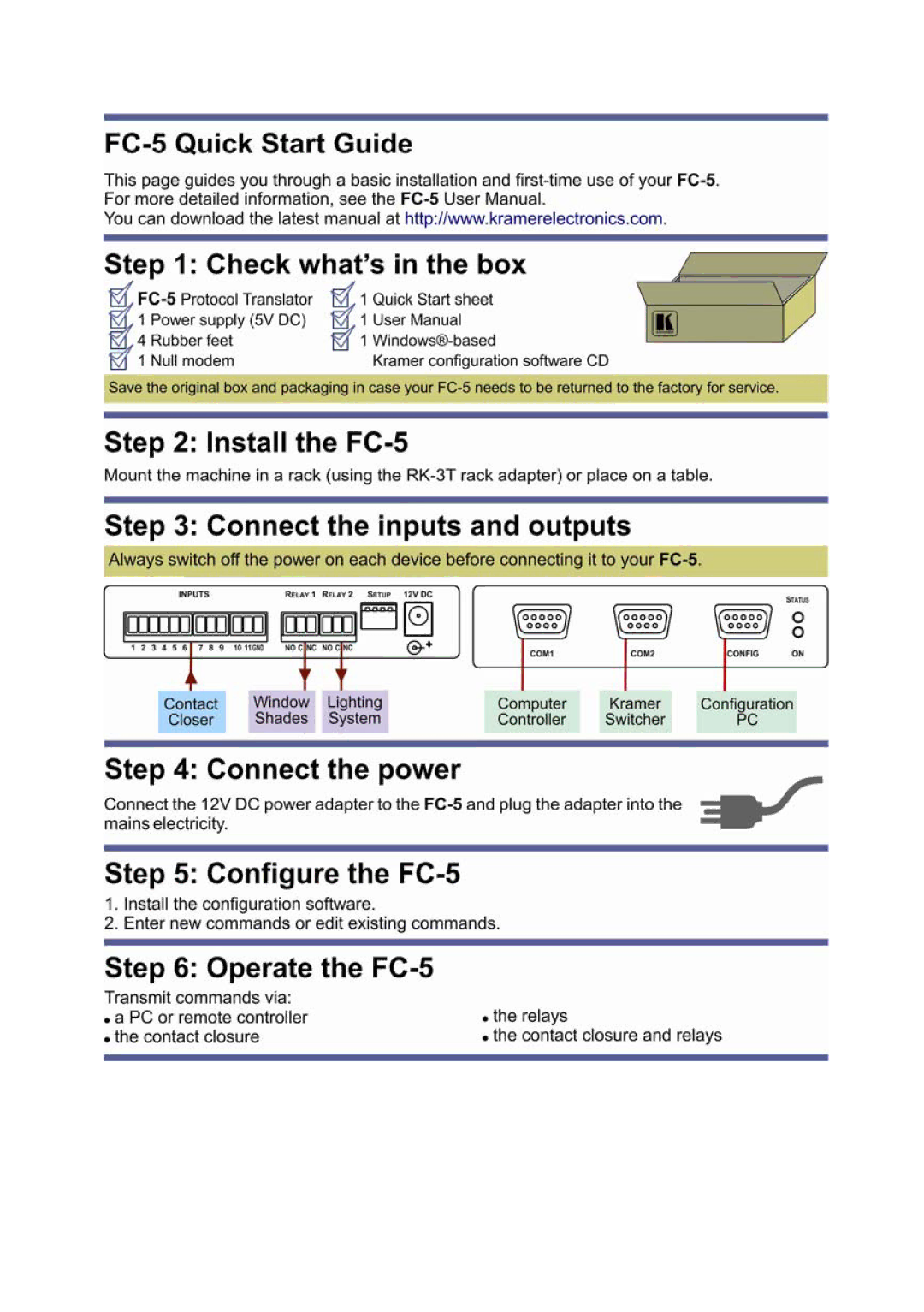 Kramer Electronics FC-5 user manual 