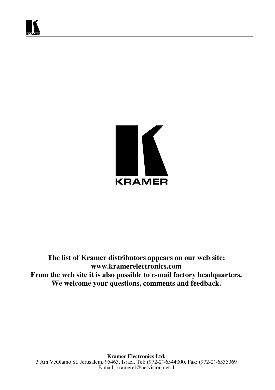 Kramer Electronics PIP-200 user manual 