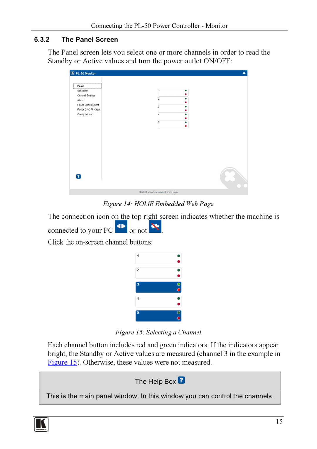 Kramer Electronics PL-150 user manual Panel Screen 