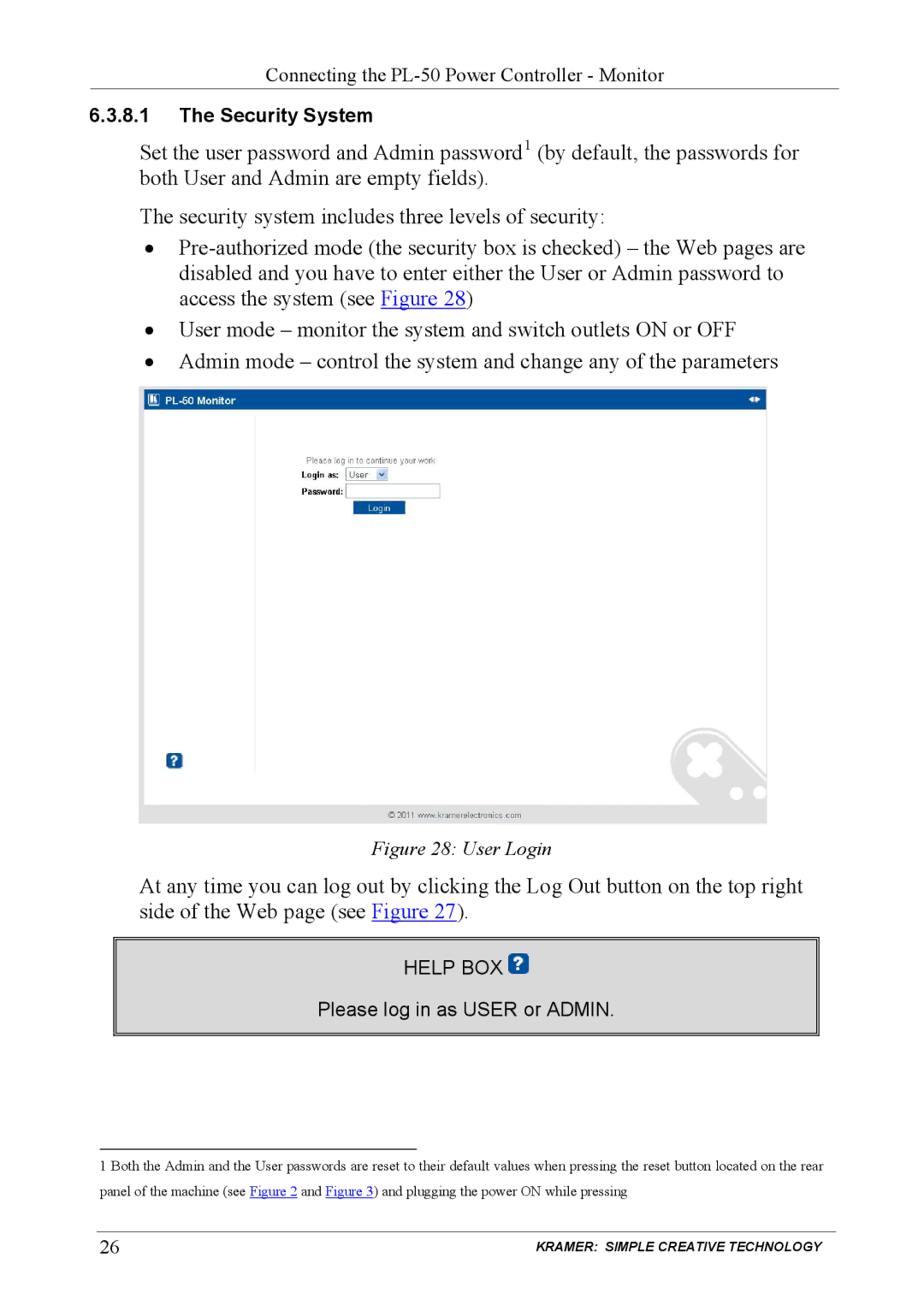 Kramer Electronics PL-150 user manual Security System 