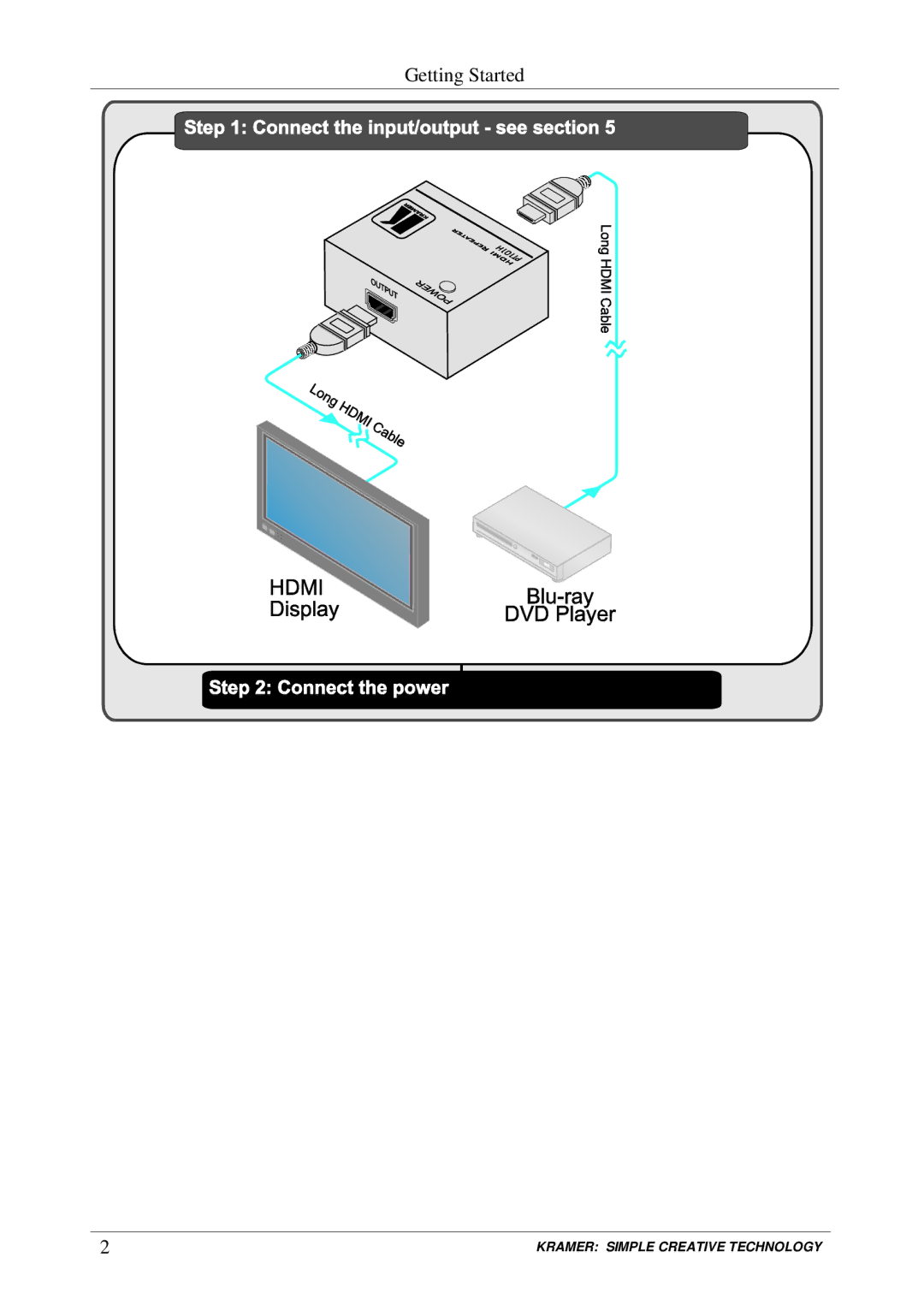 Kramer Electronics PT-101H user manual Getting Started 