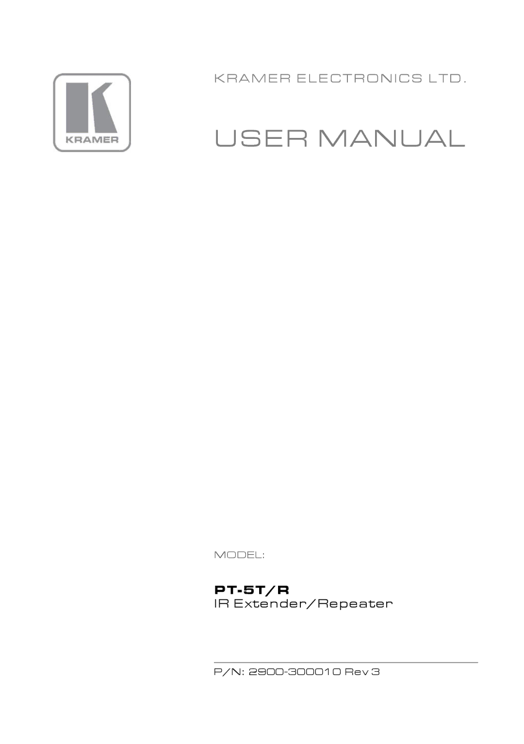 Kramer Electronics user manual PT-5T/R 