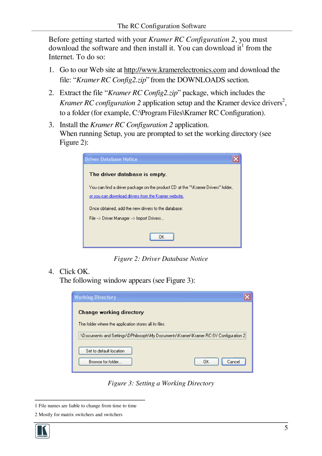 Kramer Electronics RC-SV manual Install the Kramer RC Configuration 2 application 