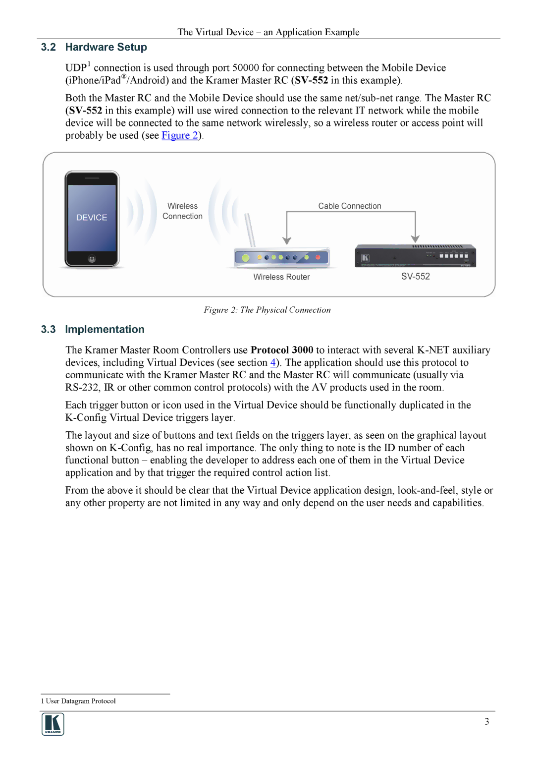 Kramer Electronics revision1 manual Hardware Setup, Implementation 