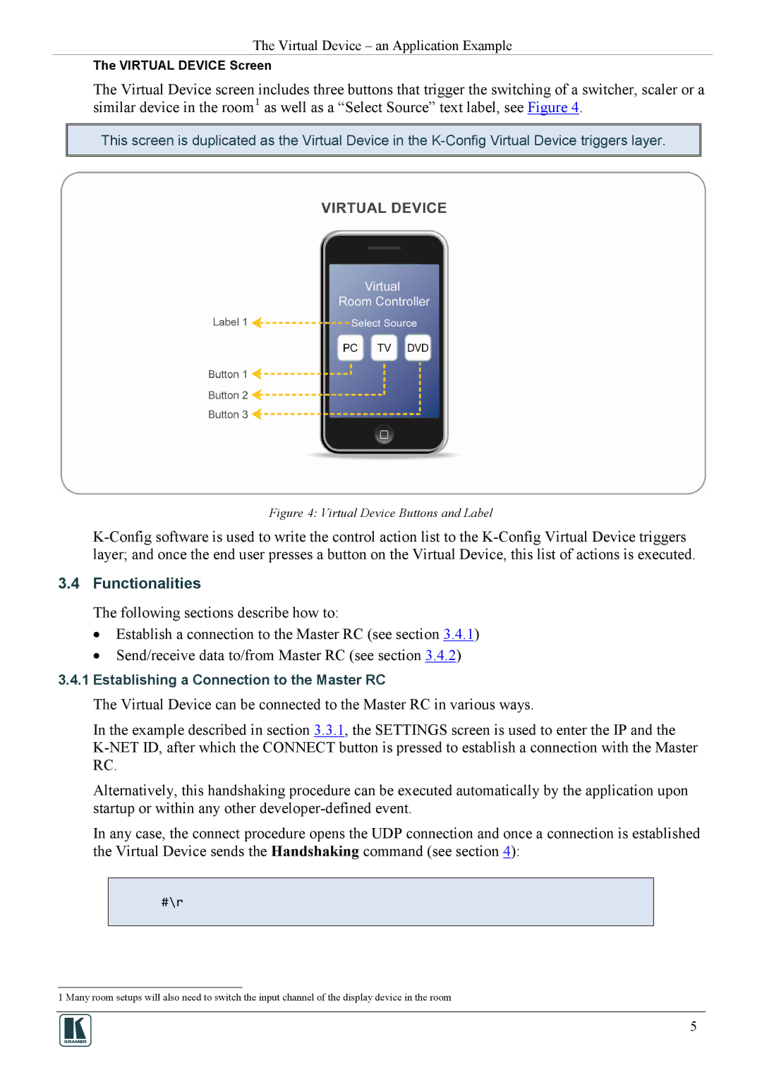 Kramer Electronics revision1 manual Functionalities, #\r 