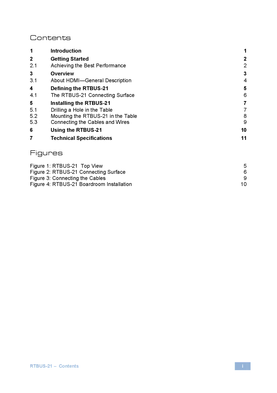 Kramer Electronics RTBUS-21 user manual Figures 