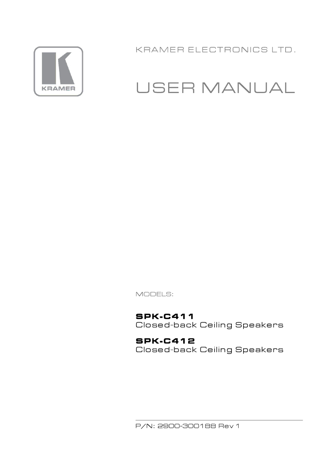 Kramer Electronics SPK-C411 user manual 