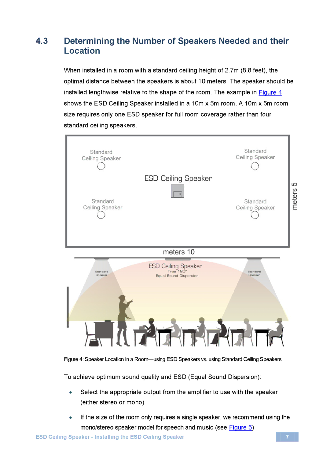 Kramer Electronics spk-cs12, spk-cs20 user manual Determining the Number of Speakers Needed and their Location 