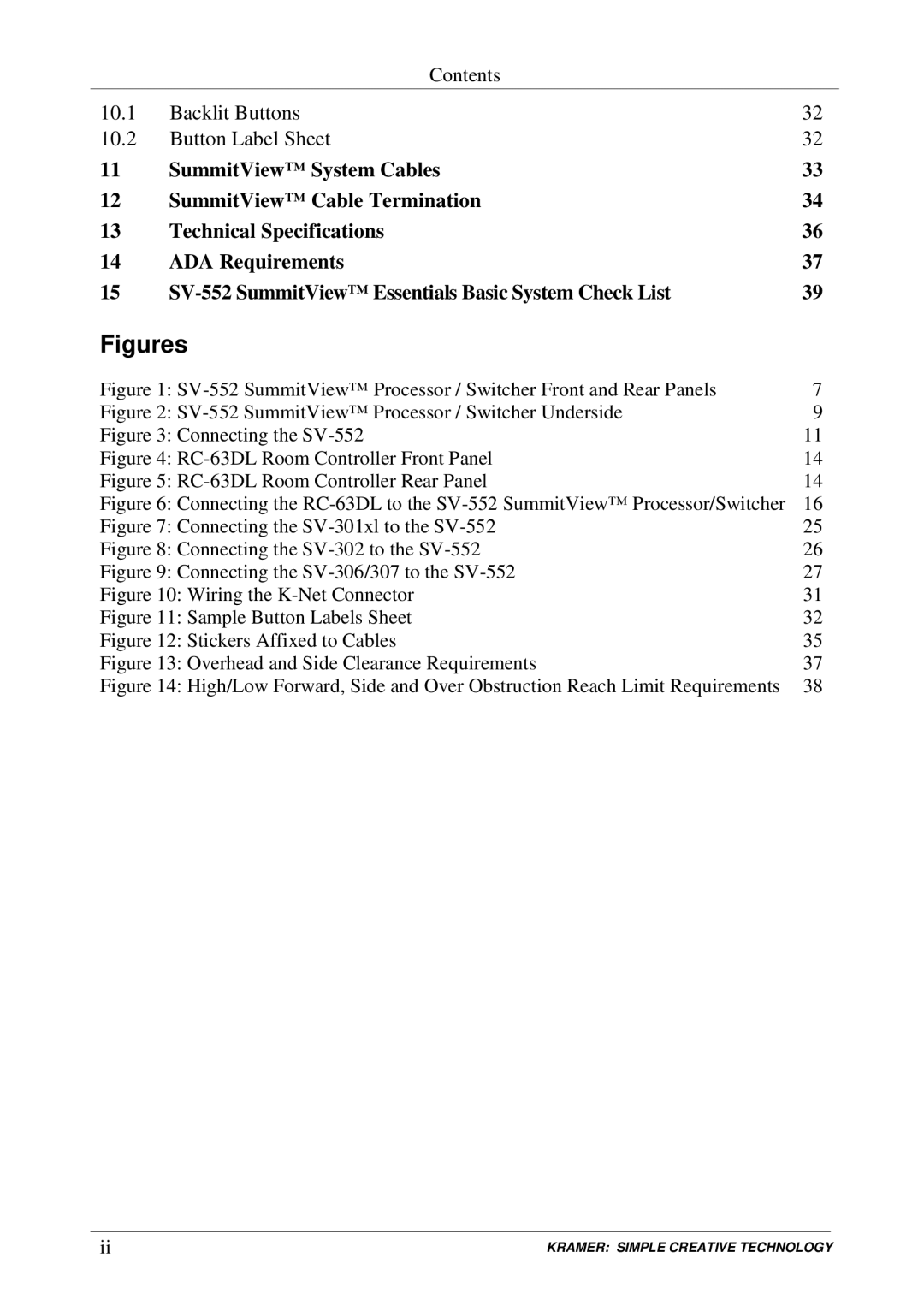 Kramer Electronics SV-552 manual Figures 