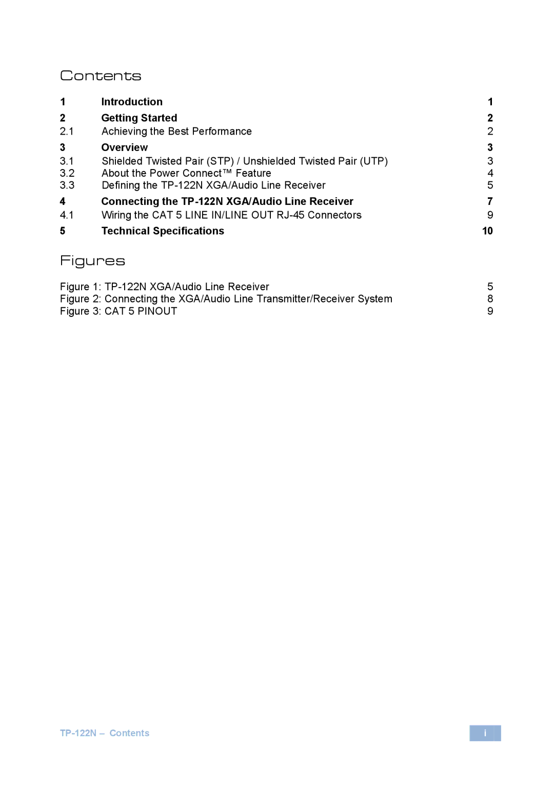 Kramer Electronics TP-122N user manual Figures 