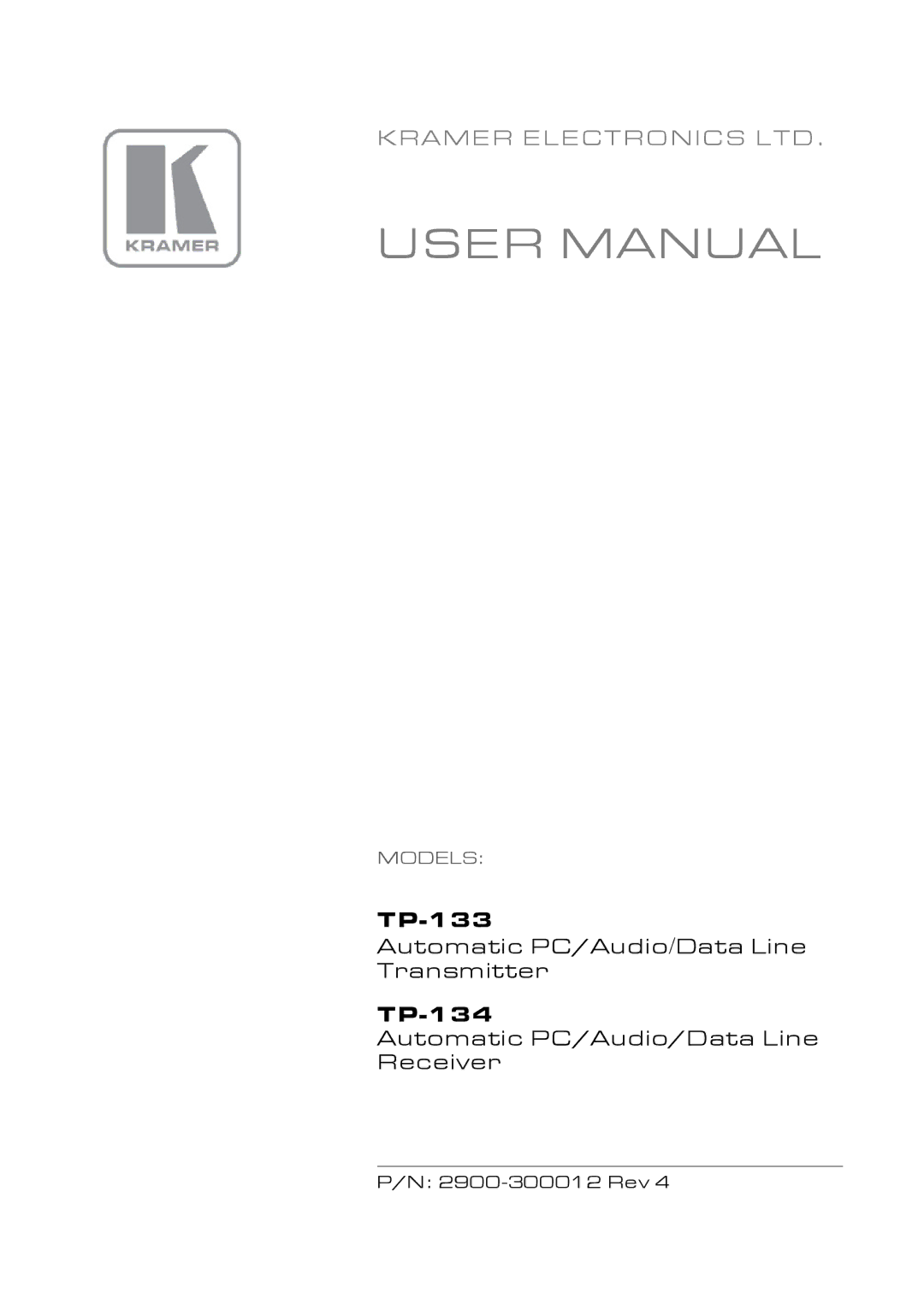 Kramer Electronics TP-133 user manual 