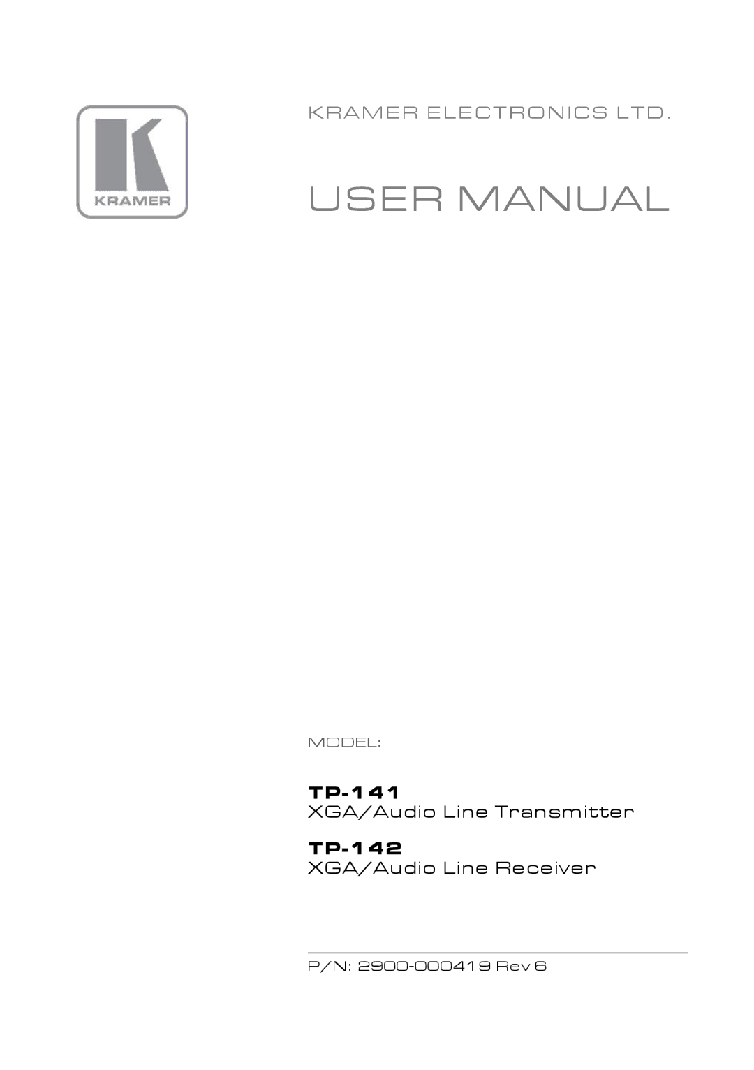 Kramer Electronics TP-141 user manual 