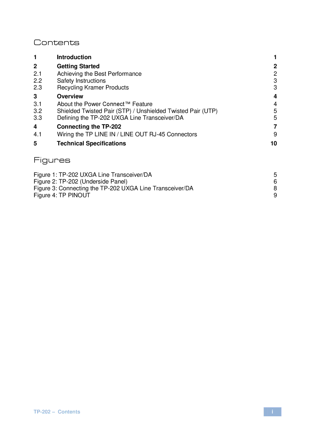 Kramer Electronics TP-202 user manual Figures 