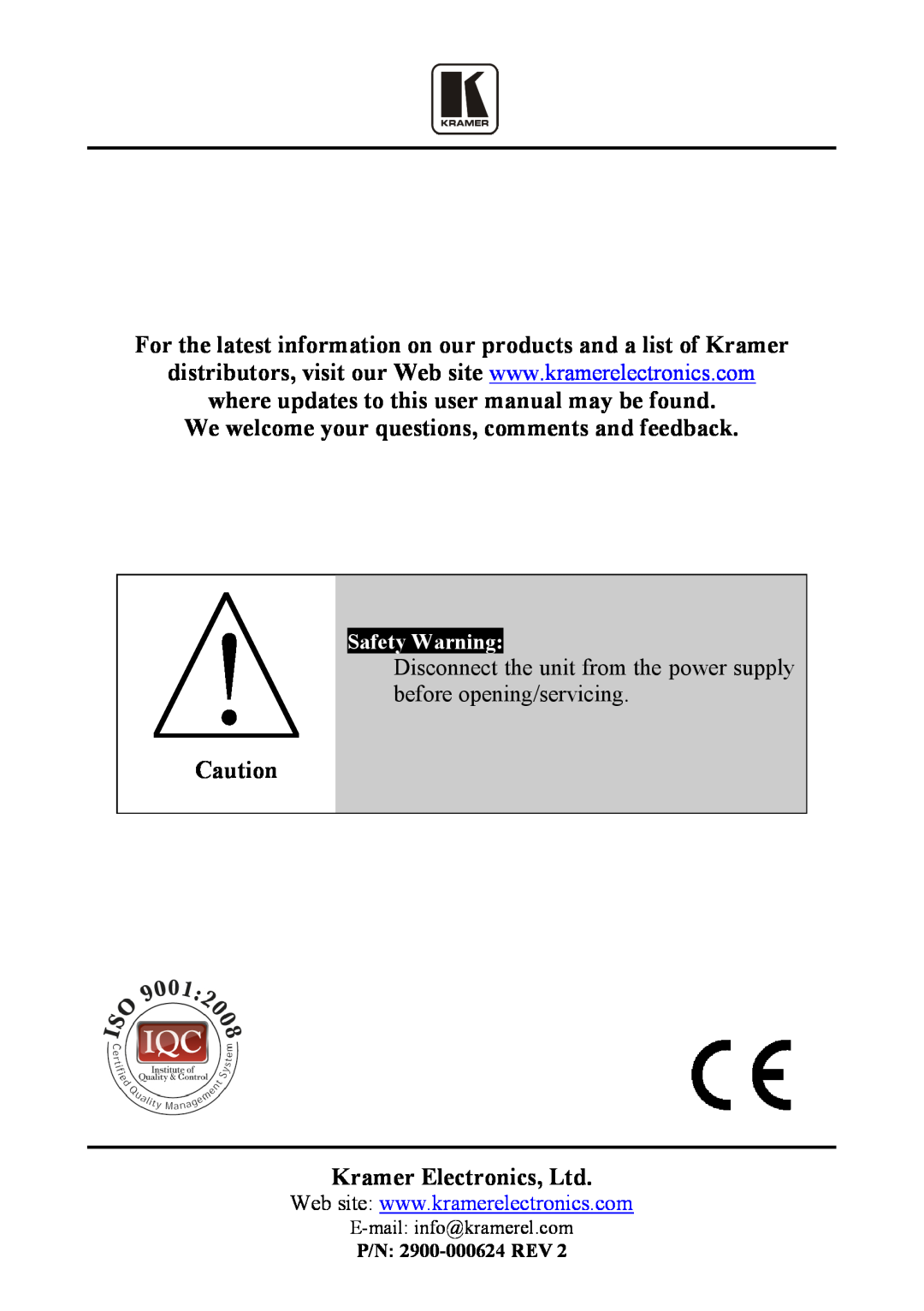 Kramer Electronics TP-330FW user manual 