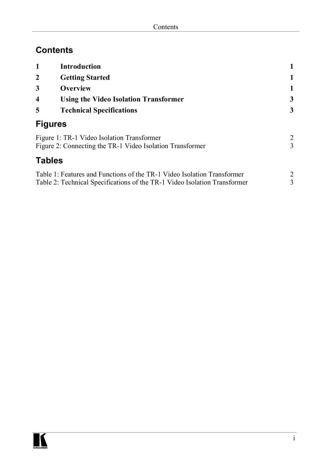 Kramer Electronics Tr-1 manual Rqwhqwv, Ljxuhv, 7DEOHV 