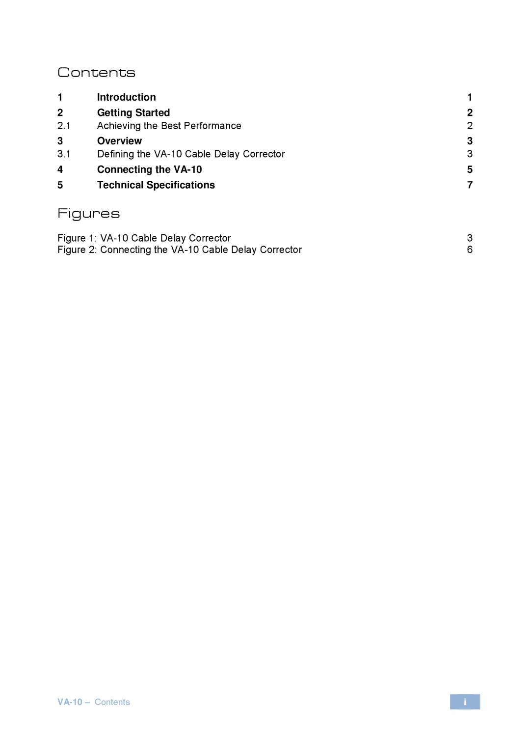 Kramer Electronics VA-10 user manual Figures 