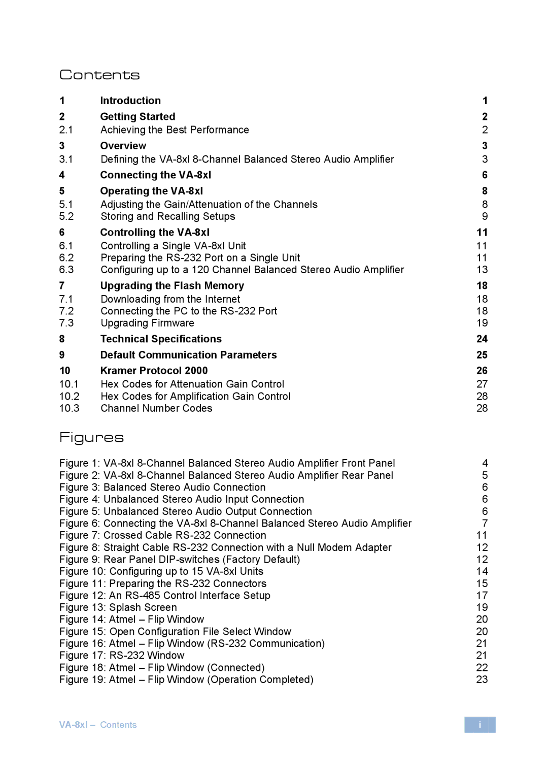 Kramer Electronics VA-8xl user manual Figures 