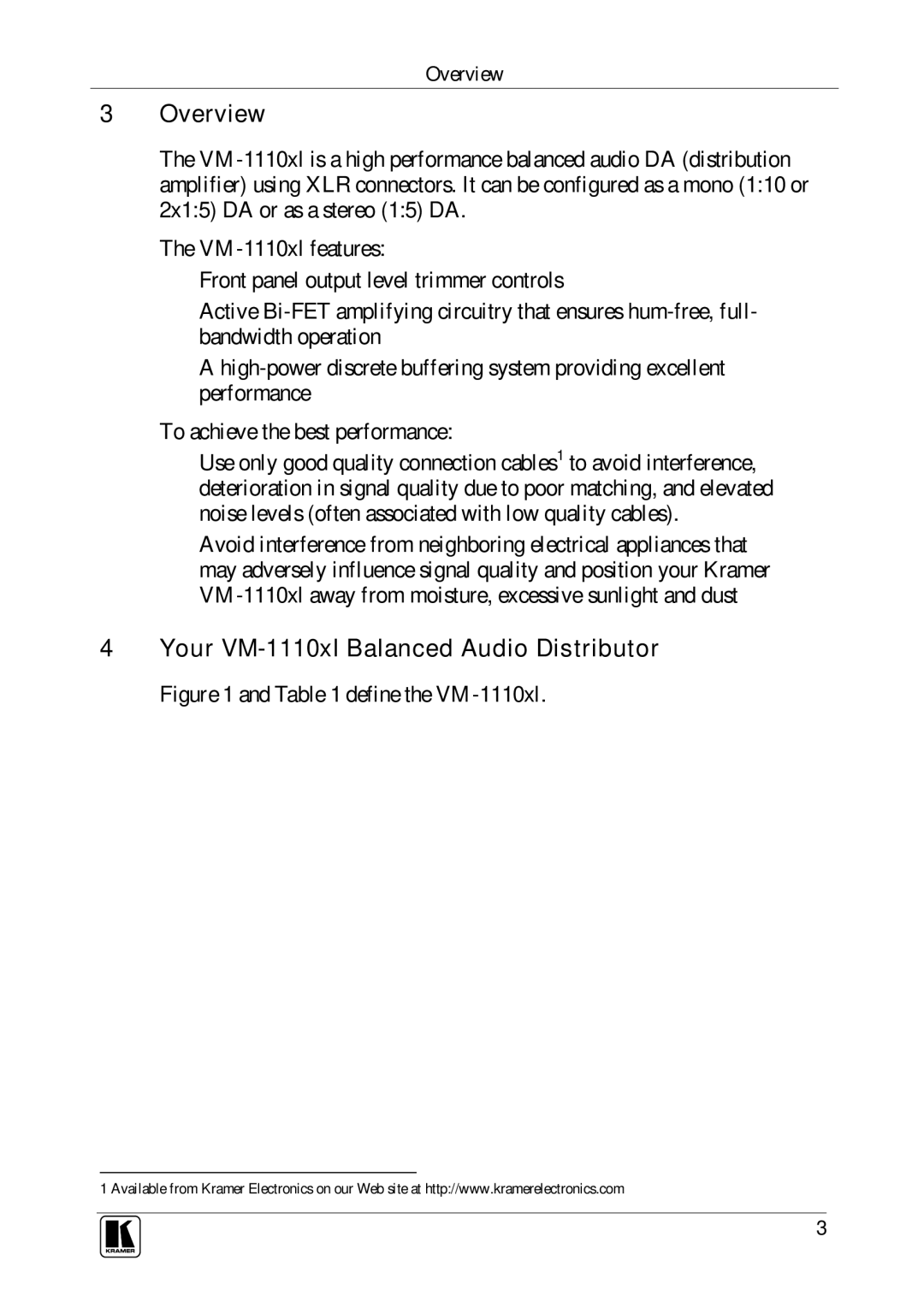 Kramer Electronics VM-1110xl user manual YoDDDC 