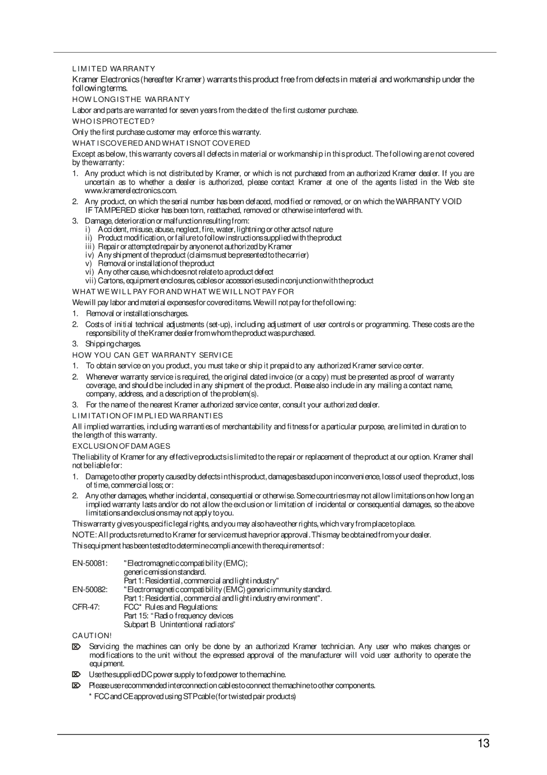 Kramer Electronics VM-1120 user manual FgmVI K 