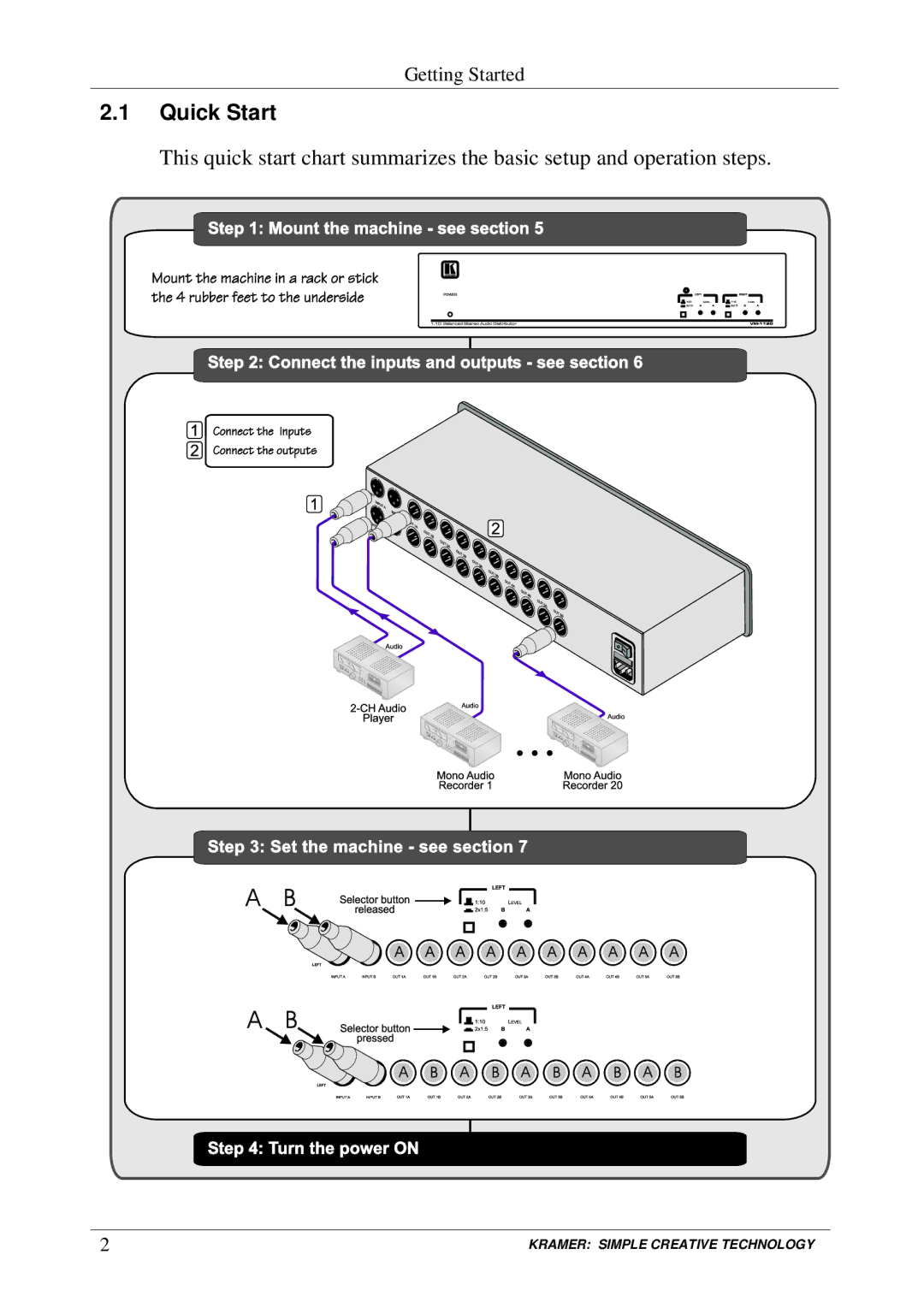 Kramer Electronics VM-1120 user manual DC s u 