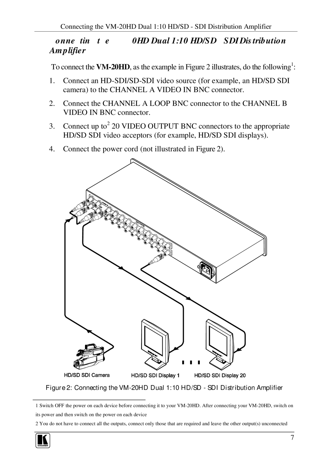 Kramer Electronics VM-20HD user manual 