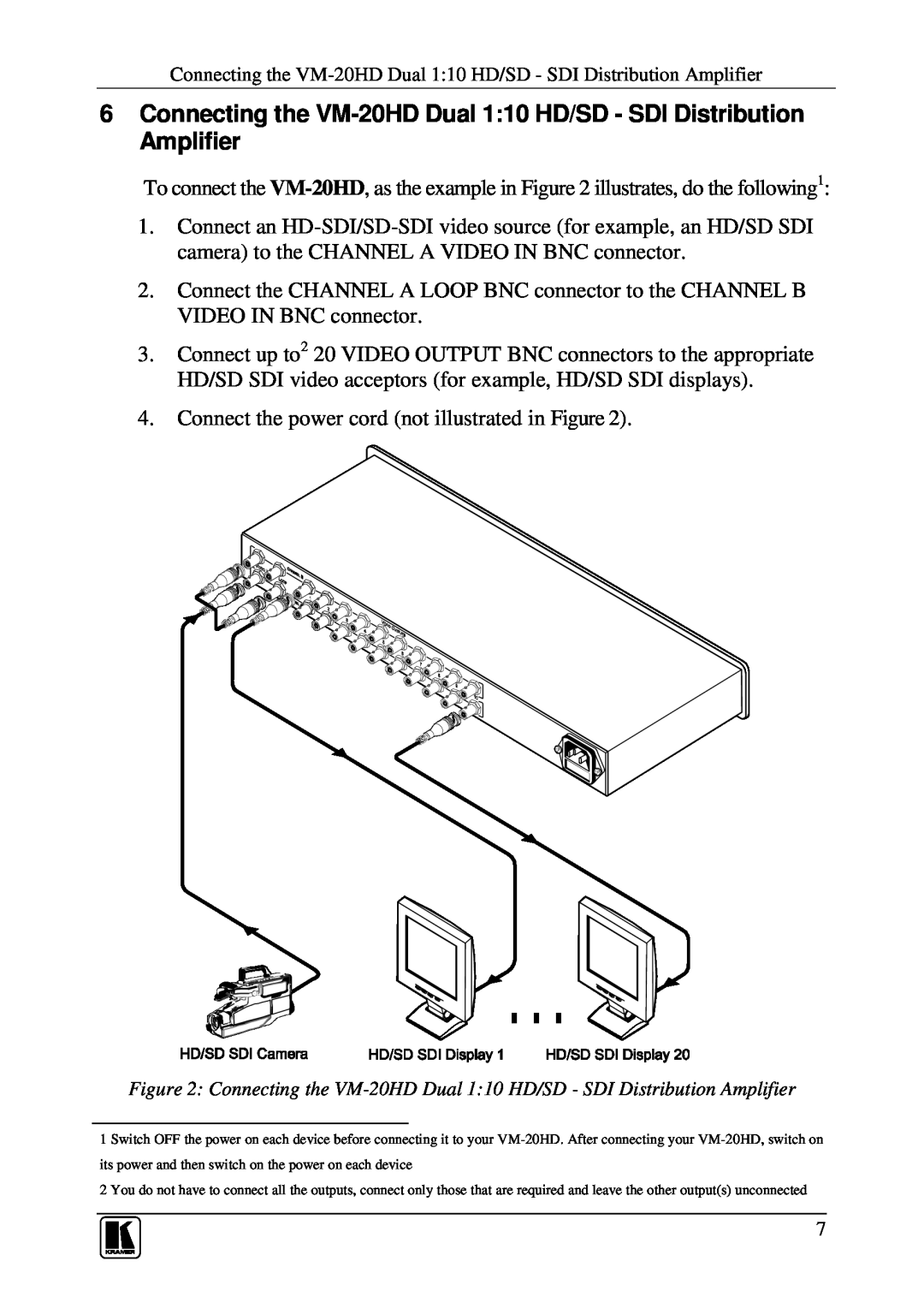 Kramer Electronics VM-20HD user manual 