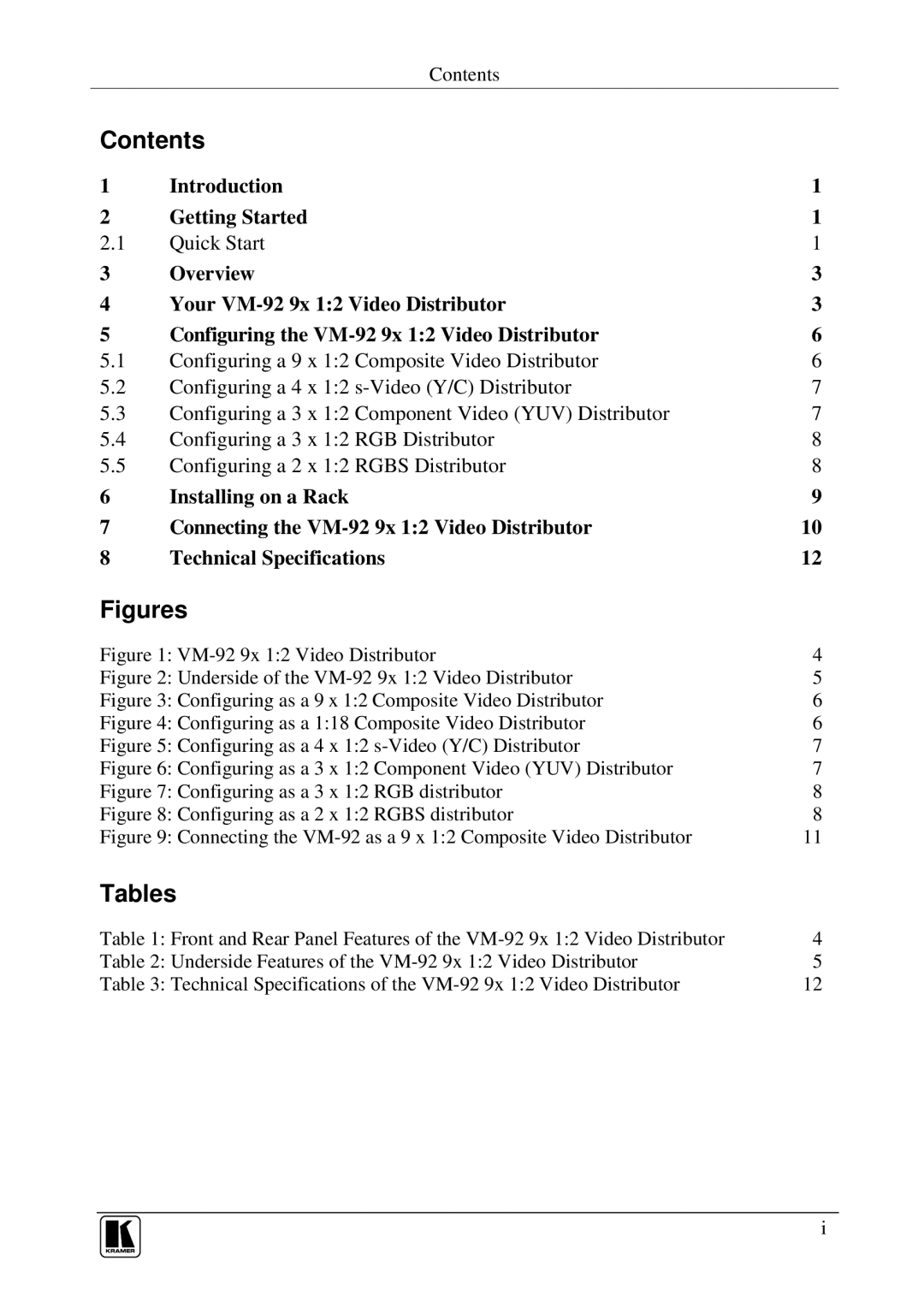 Kramer Electronics VM-92 user manual Pf7IA I ?KA p 