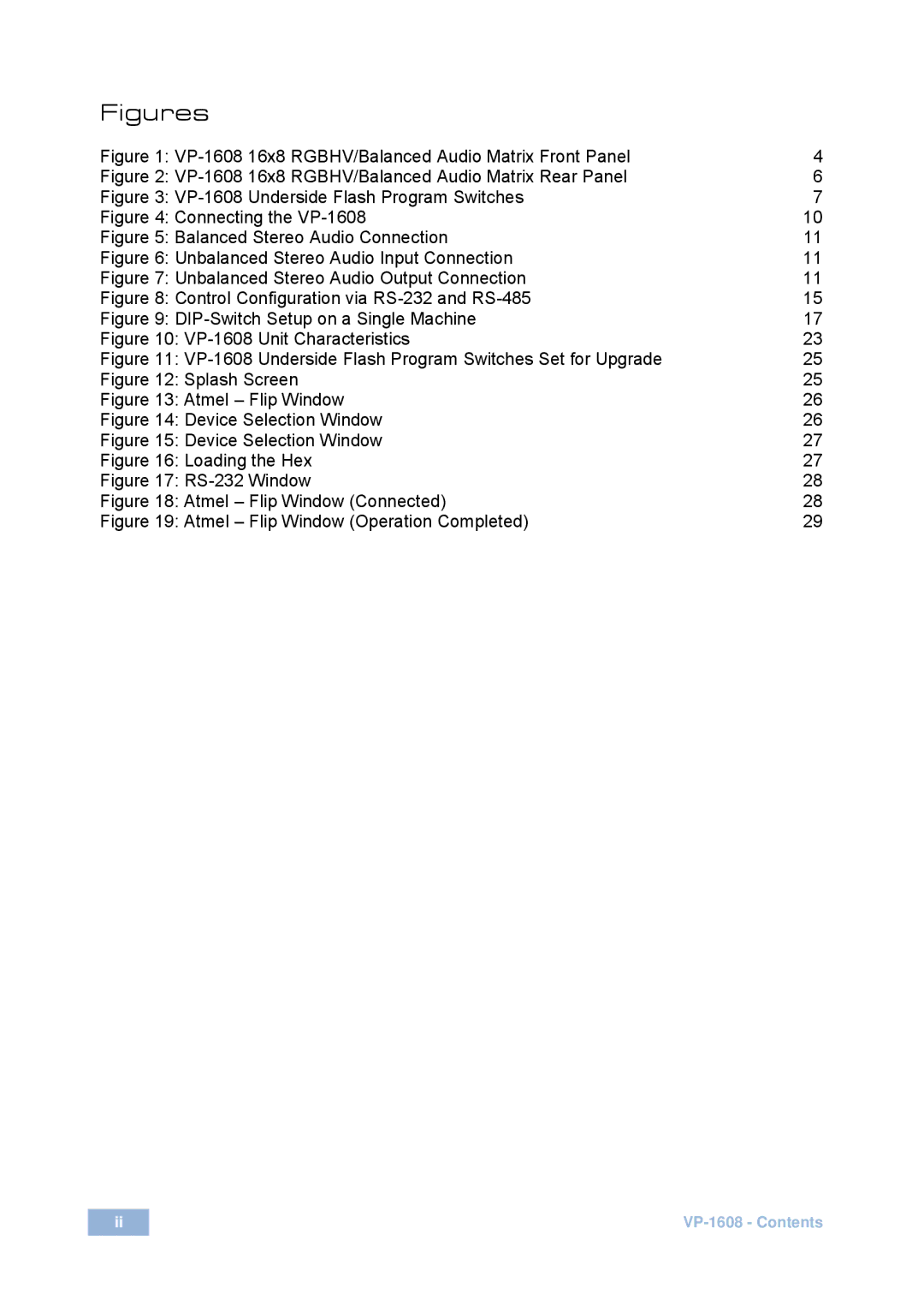 Kramer Electronics VP-1608 user manual Figures 